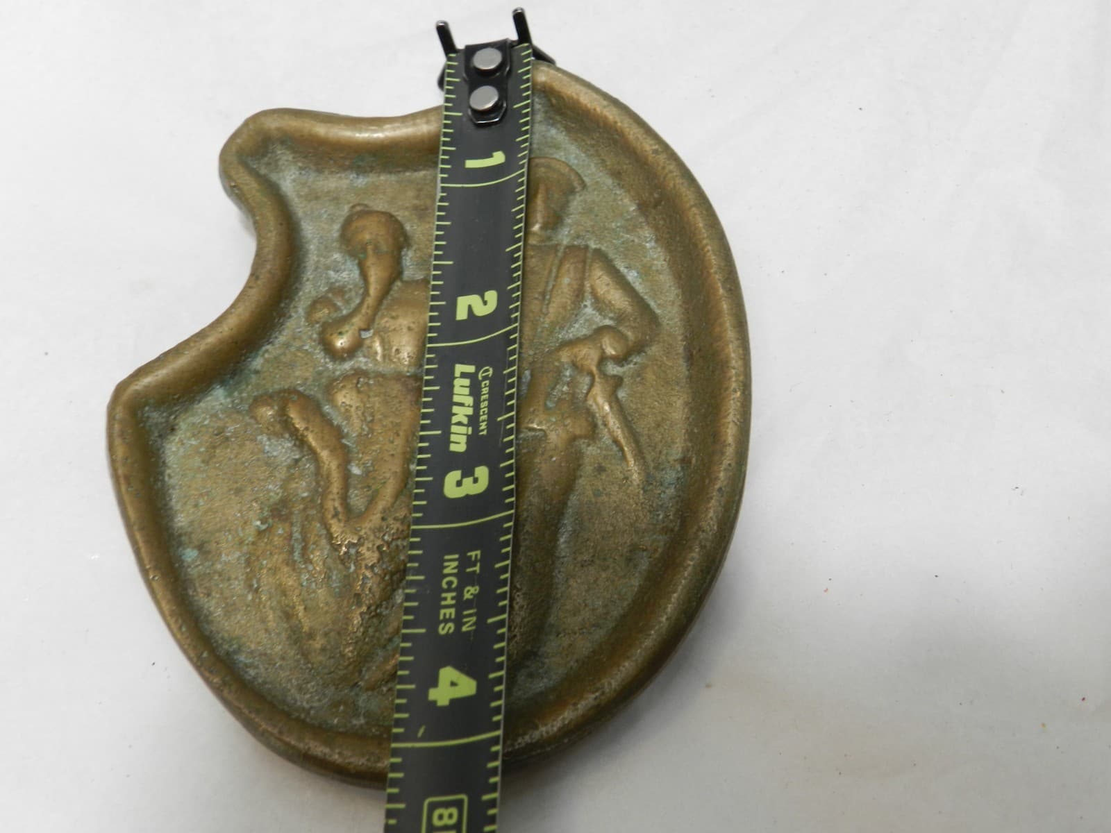 German Soldier WWI Original Brass Naughty Ashtray Trinket Paperweight B7S - Thumbnail 5