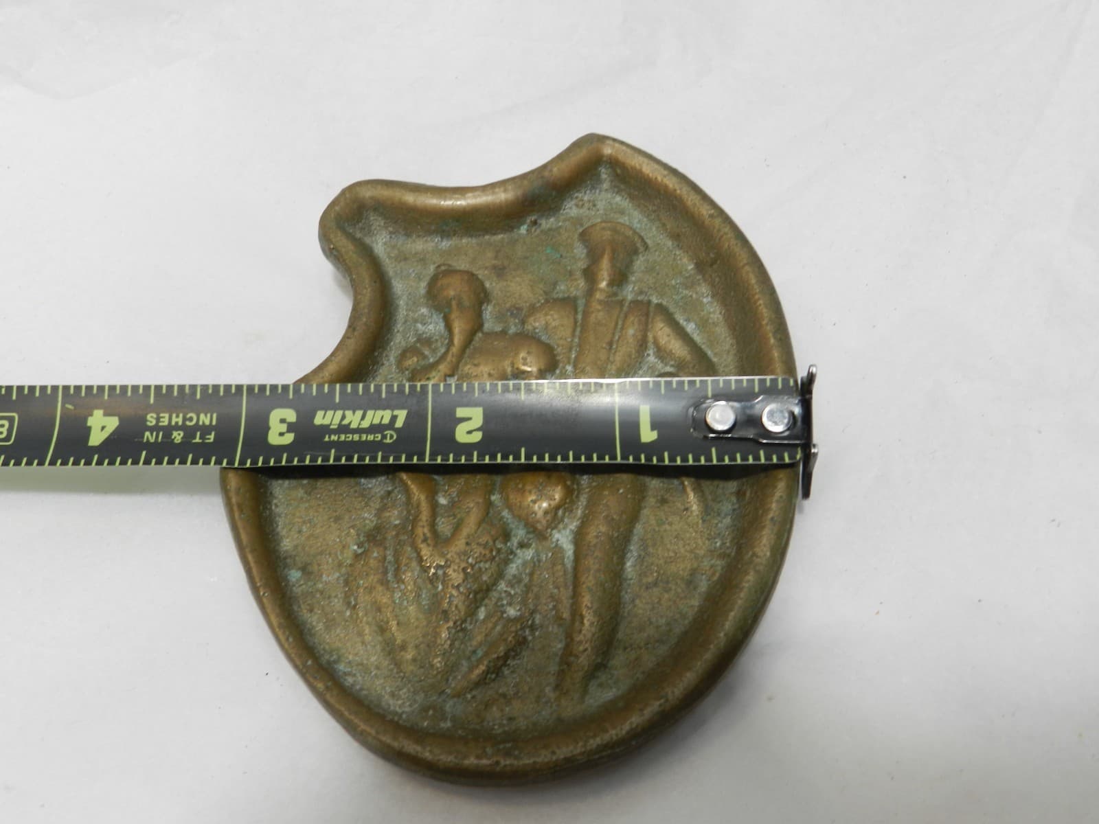 German Soldier WWI Original Brass Naughty Ashtray Trinket Paperweight B7S - Thumbnail 6