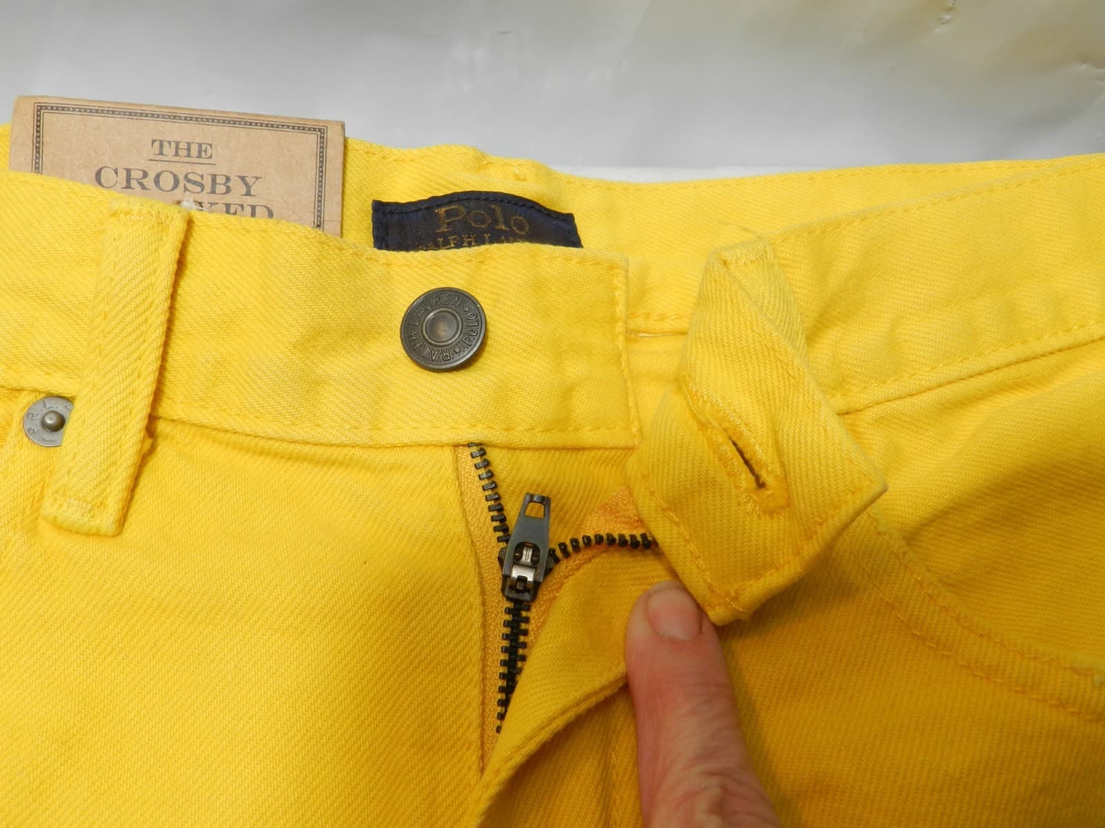 NWT Polo Ralph Lauren Womens Size 27 The Crosby Relaxed Denim Shorts Yellow E73K - Thumbnail 5