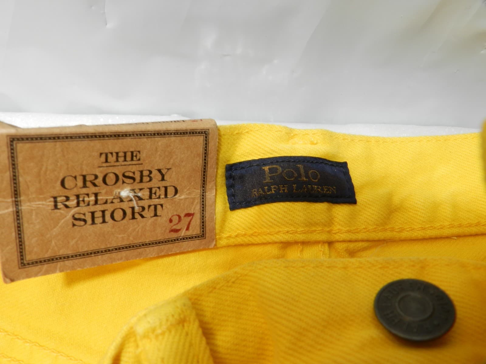 NWT Polo Ralph Lauren Womens Size 27 The Crosby Relaxed Denim Shorts Yellow E73K - Thumbnail 7
