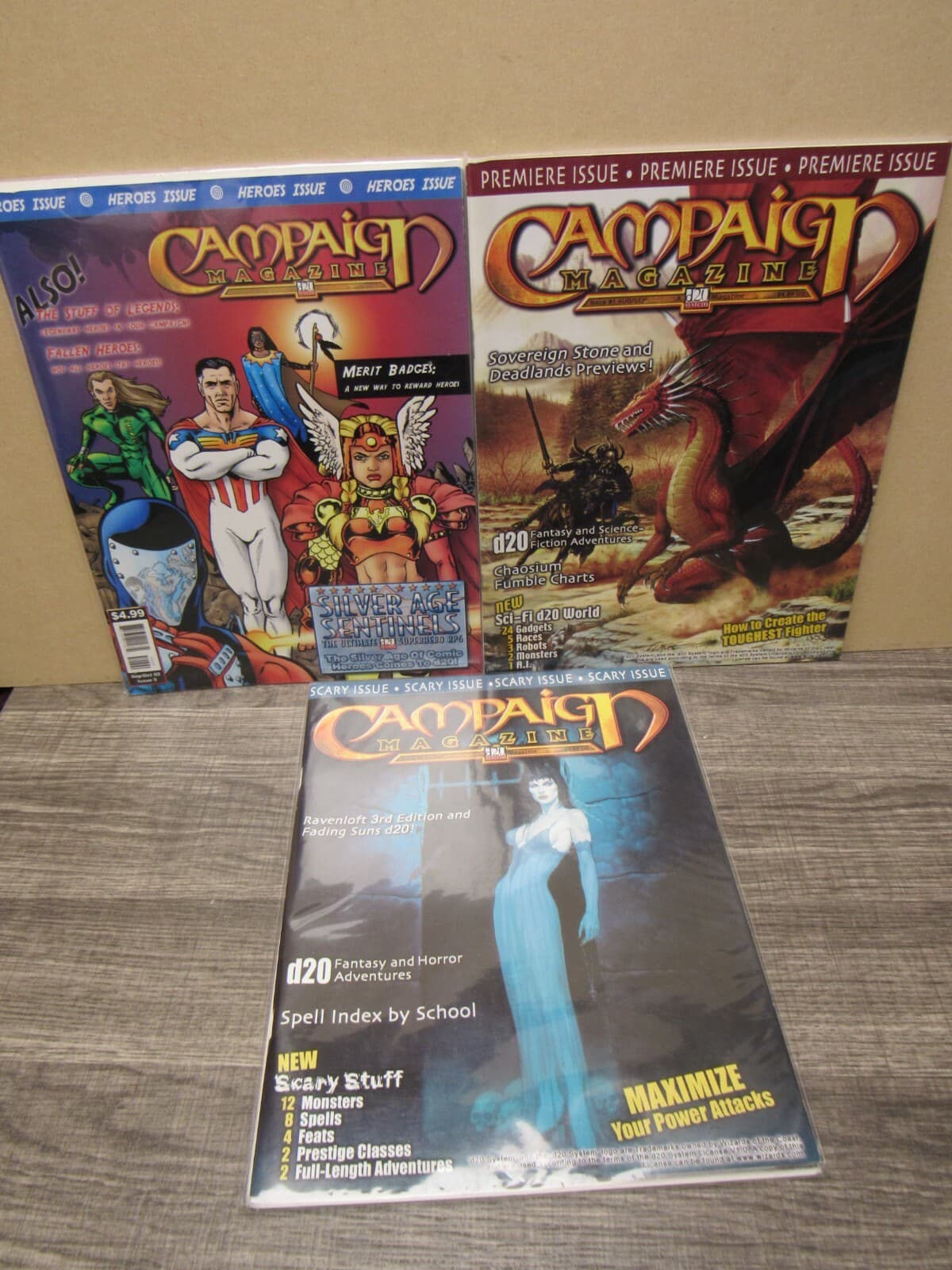 3 Campaign Magazine Heroes Issue , Issue #1 & 2 D&D