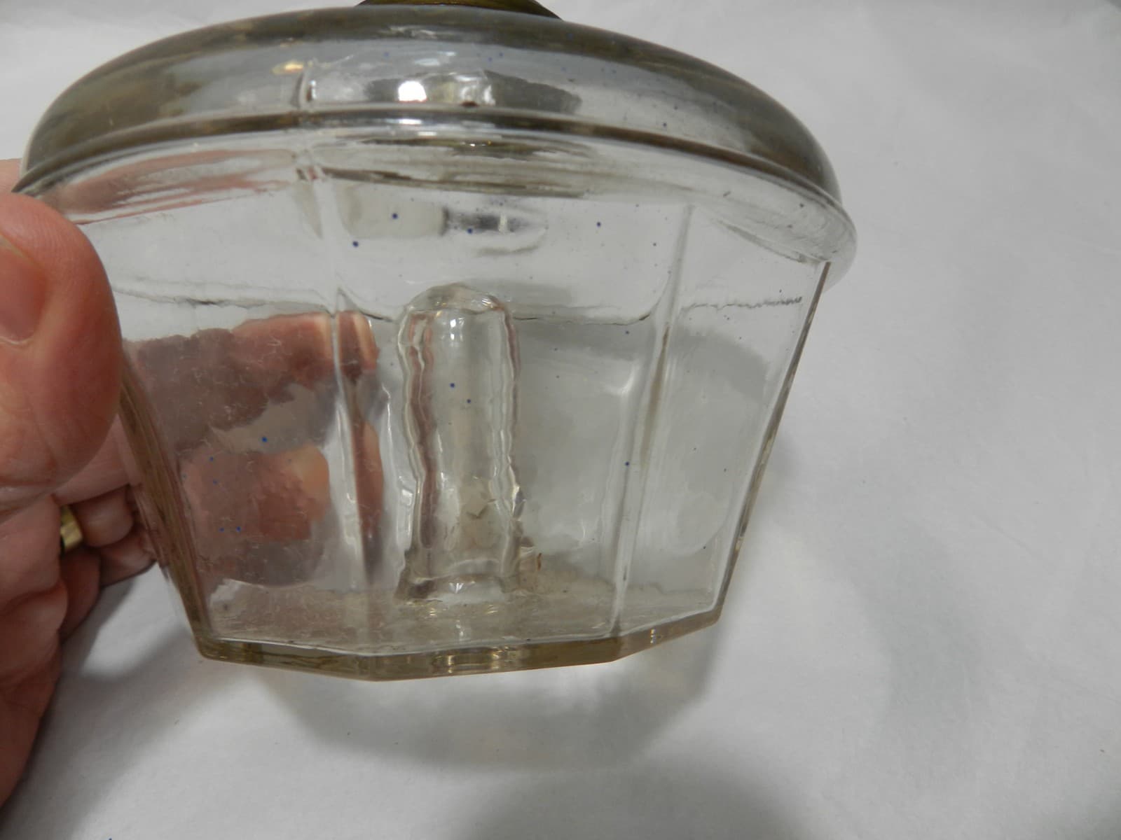 Antique Orpens Pat. July 29 1862 Oil Lamp Clear Glass Reservior (B6S) - Thumbnail 8