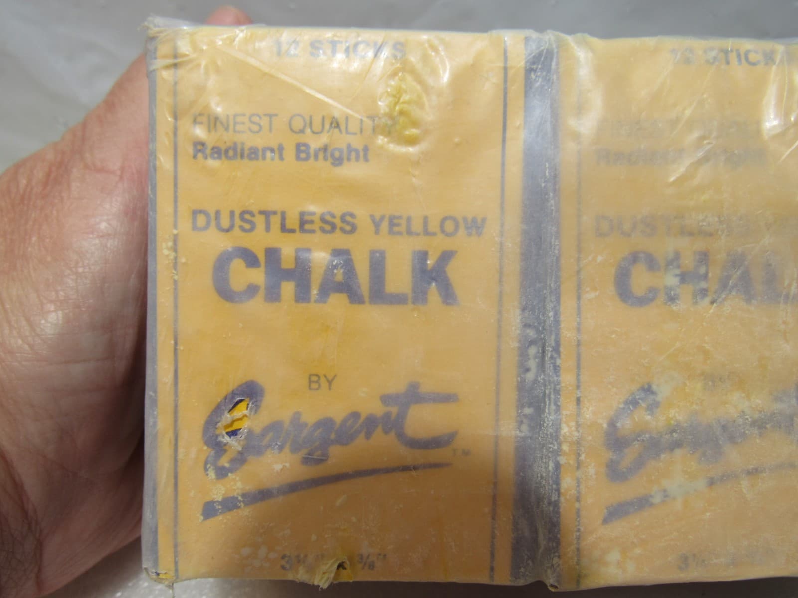 Lot of Vintage Yellow Dustless Chalk Sargent 12 Boxes Sealed (V33J) - Thumbnail 2