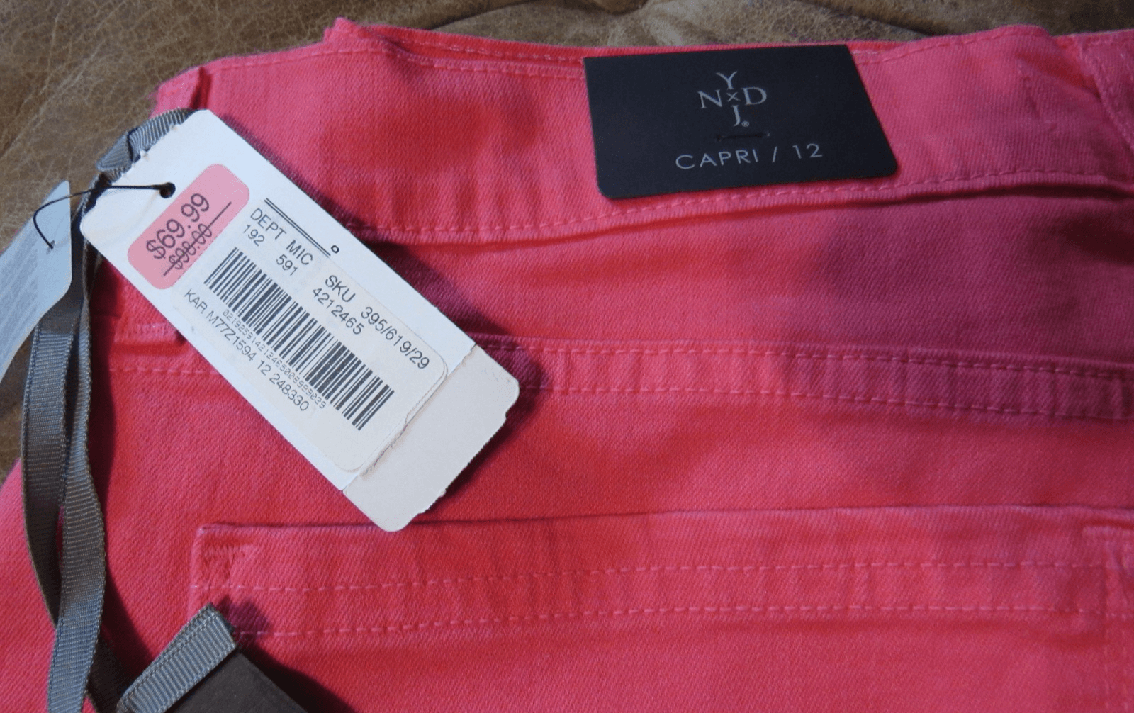 NWT NYDJ Ankle Hibiscus / Pink Slimming Fit Womens Size 12 (I99K) - Thumbnail 2
