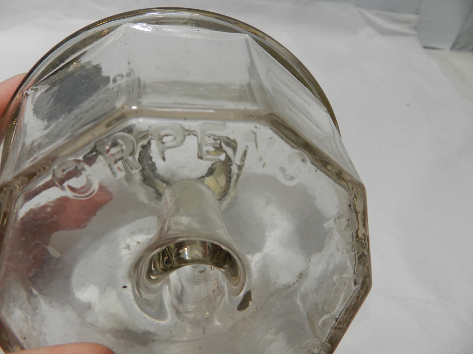 Antique Orpens Pat. July 29 1862 Oil Lamp Clear Glass Reservior (B6S) - Thumbnail 5