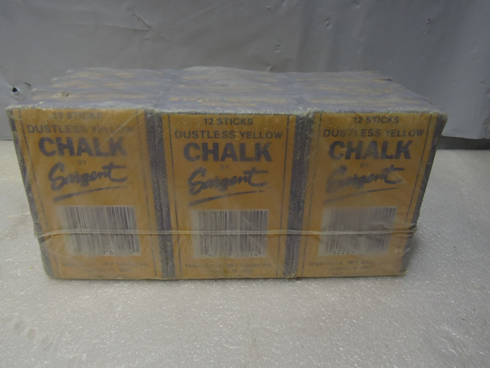 Lot of Vintage Yellow Dustless Chalk Sargent 12 Boxes Sealed (V33J) - Thumbnail 4