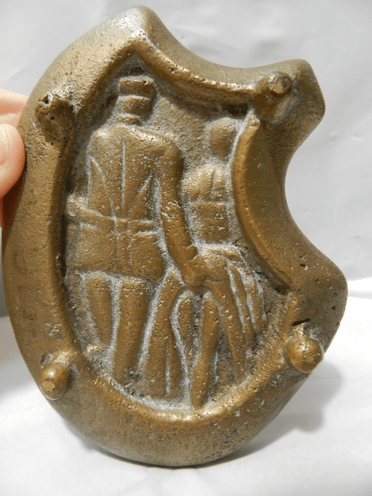 German Soldier WWI Original Brass Naughty Ashtray Trinket Paperweight B7S - Thumbnail 2
