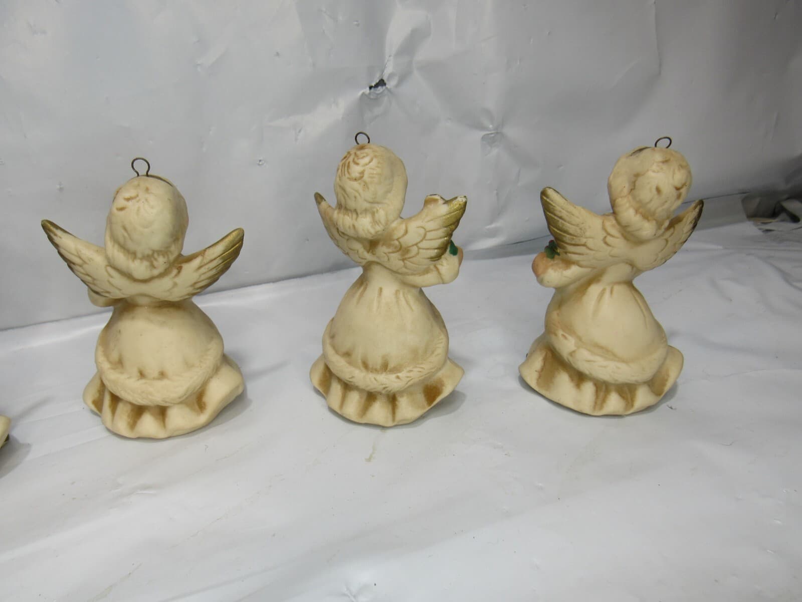 Vtg HOMCO Angel Christmas Ornaments Porcelain Holiday Figurines Set Of 6 Q47M - Thumbnail 6