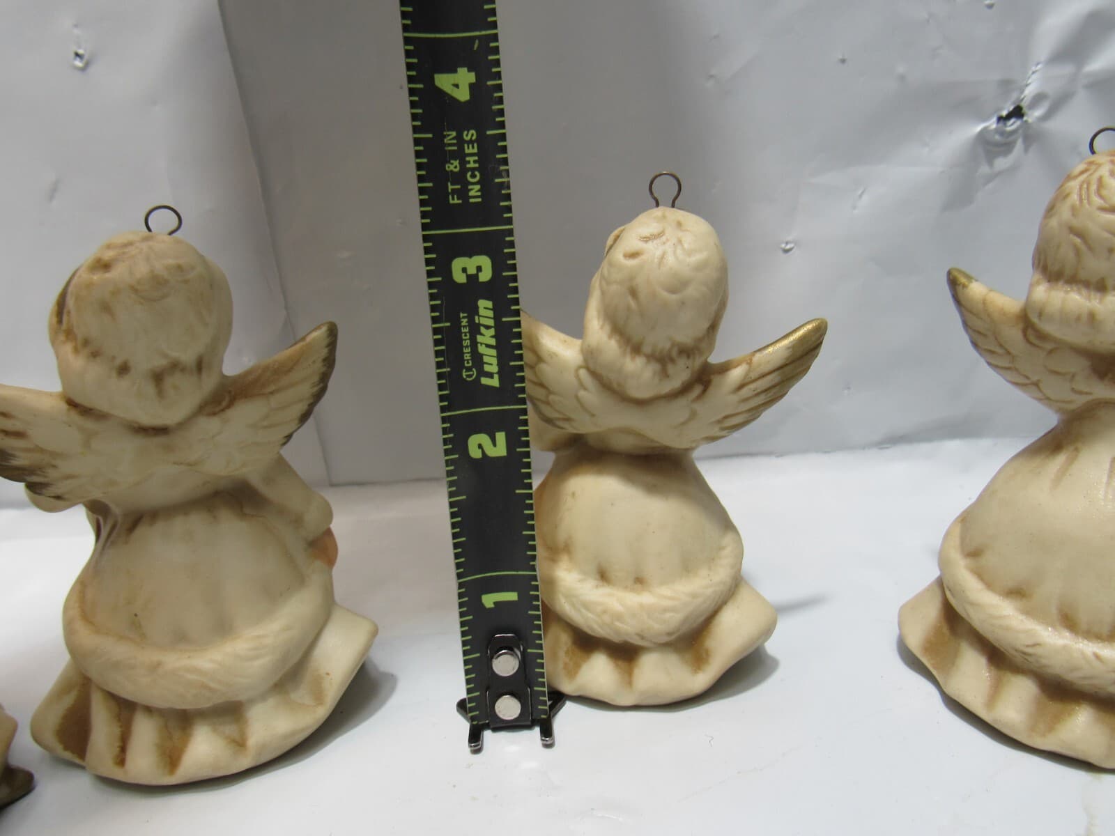 Vtg HOMCO Angel Christmas Ornaments Porcelain Holiday Figurines Set Of 6 Q47M - Thumbnail 8