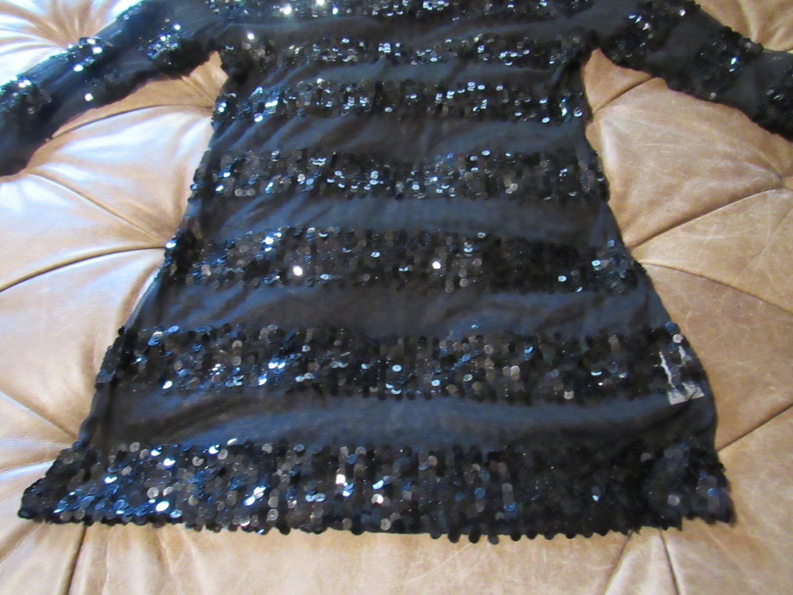 A.Z.I. Sequin / Sheer Long Top Womens Size XL NWT Black (I5K) - Thumbnail 2