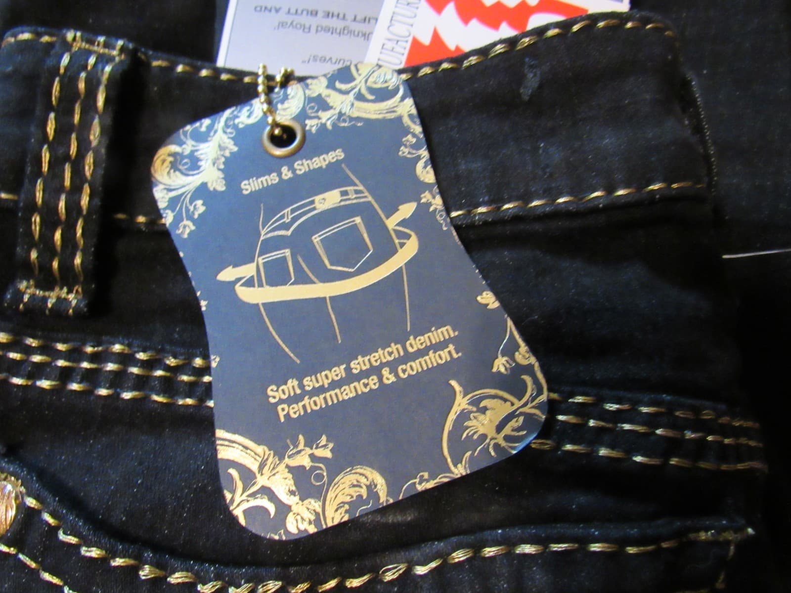 UKnighted Royal Womens 8 Black Stretch Jean Slimming Detail Pockets NWT (I3K) - Thumbnail 8