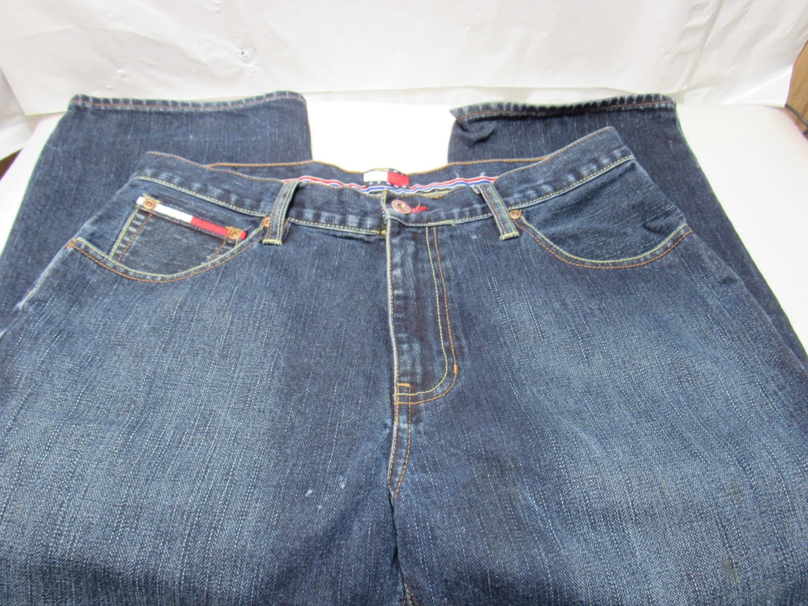Vintage Tommy Hilfiger Jeans Mens 33 x 32 Dark Wash Denim (V38J) - Thumbnail 5