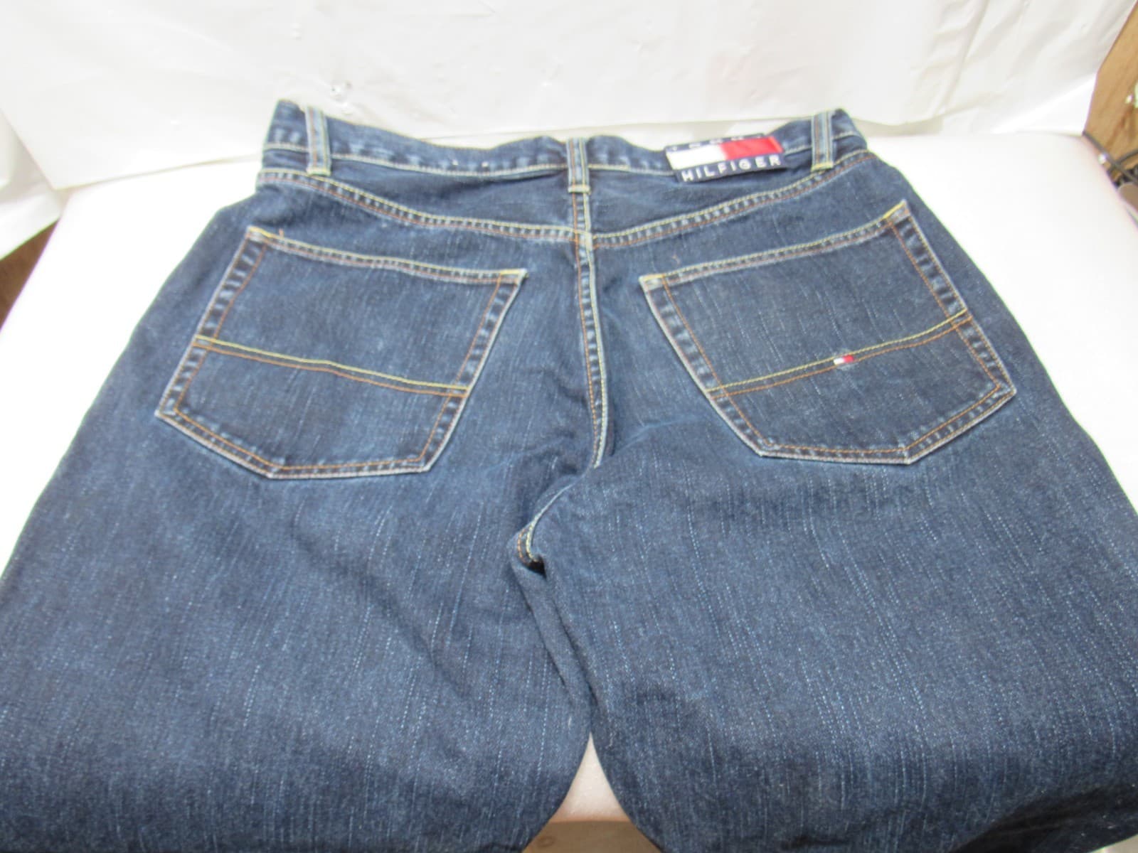 Vintage Tommy Hilfiger Jeans Mens 33 x 32 Dark Wash Denim (V38J) - Thumbnail 10