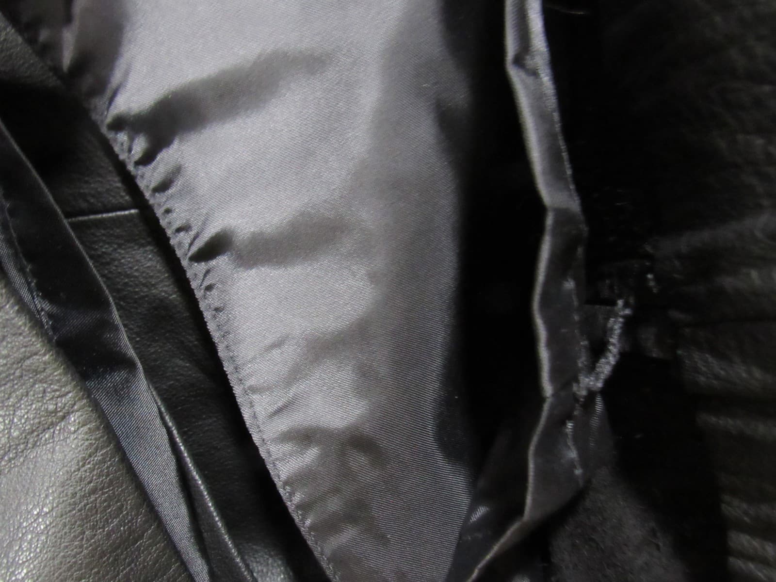 Vintage Black Leather Maxi Skirt Preston & York Size 14 Lined Back Slit (I7K) - Thumbnail 6