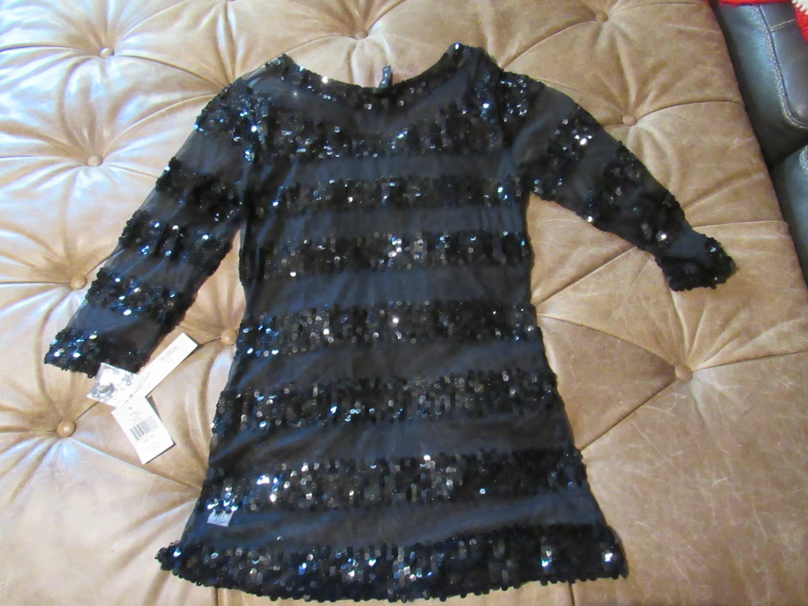 A.Z.I. Sequin / Sheer Long Top Womens Size XL NWT Black (I5K) - Thumbnail 6