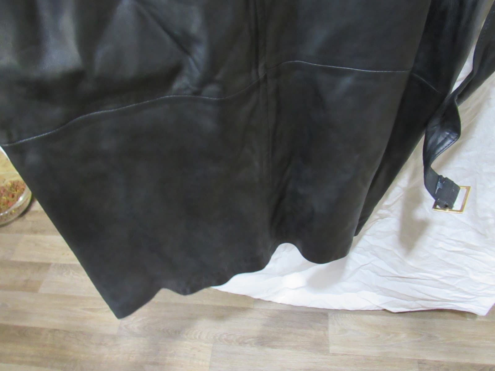 Womens Yudofsky Furriers Louisville, KY Long Naval Trench Leather Coat Sz L I8K - Thumbnail 12