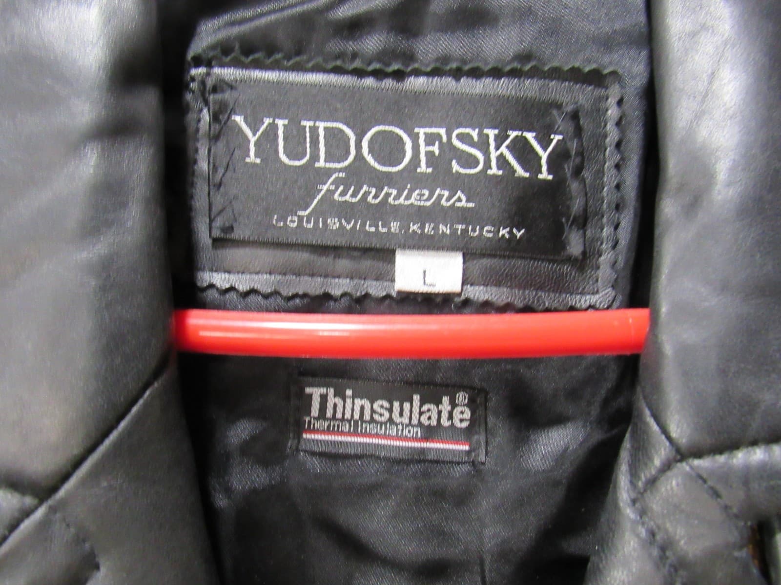 Womens Yudofsky Furriers Louisville, KY Long Naval Trench Leather Coat Sz L I8K - Thumbnail 3