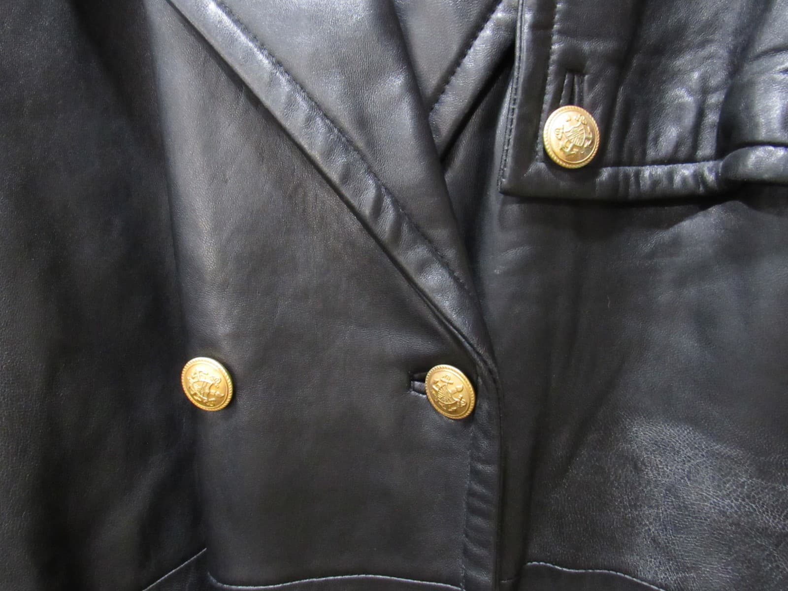 Womens Yudofsky Furriers Louisville, KY Long Naval Trench Leather Coat Sz L I8K - Thumbnail 4