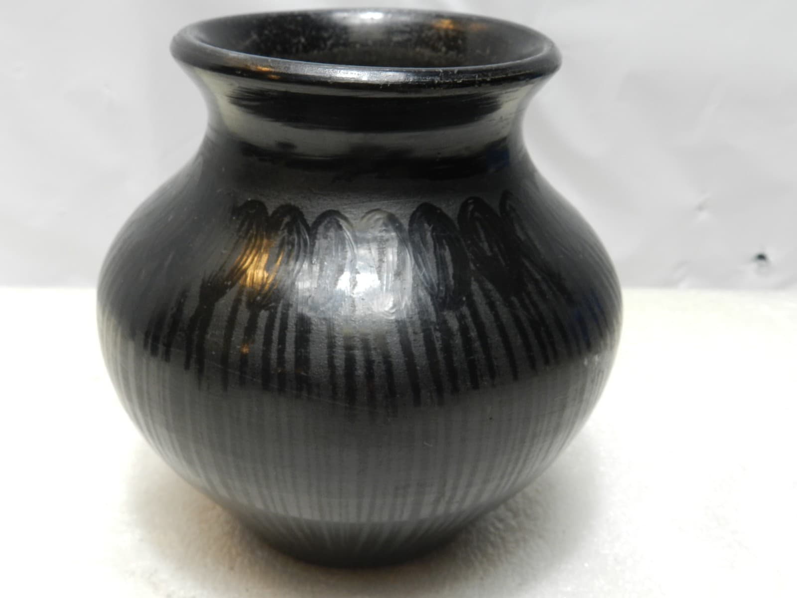 Vintage Black Pottery Vase von Istvan Fazekas aus Nadudvar 1998 Signed (C56S) - Thumbnail 2