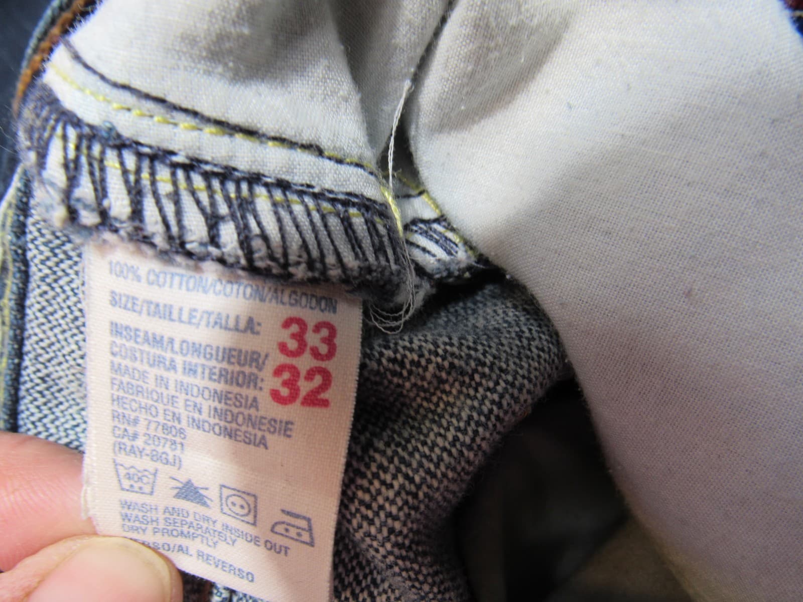 Vintage Tommy Hilfiger Jeans Mens 33 x 32 Dark Wash Denim (V38J) - Thumbnail 9