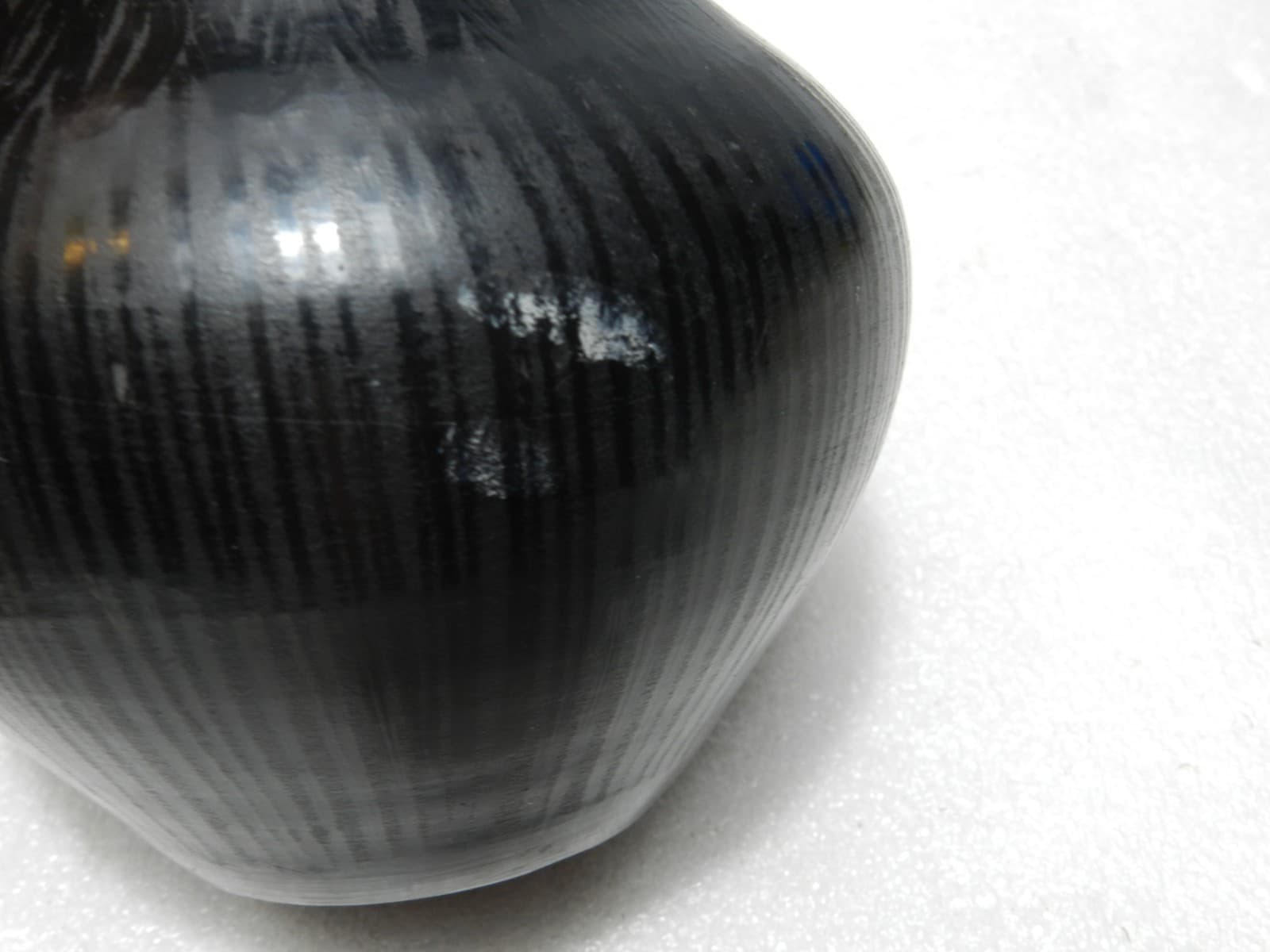 Vintage Black Pottery Vase von Istvan Fazekas aus Nadudvar 1998 Signed (C56S) - Thumbnail 6