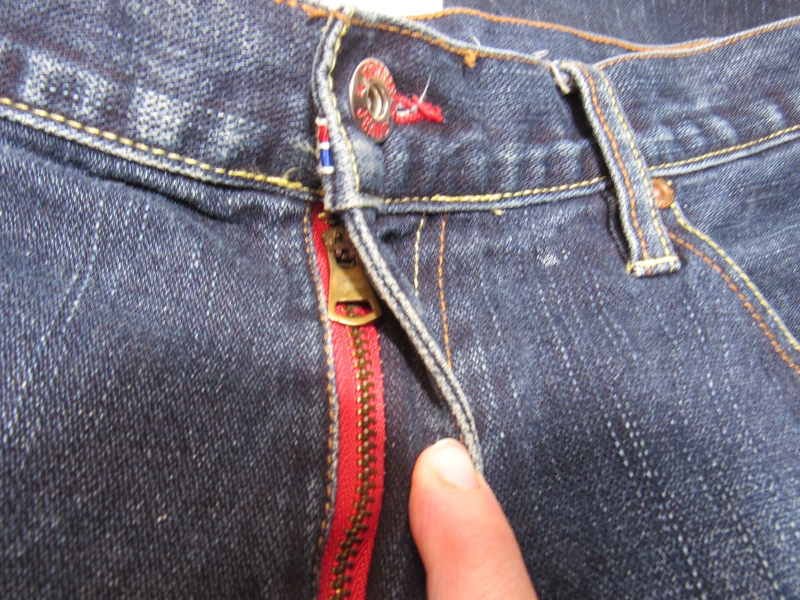 Vintage Tommy Hilfiger Jeans Mens 33 x 32 Dark Wash Denim (V38J) - Thumbnail 7