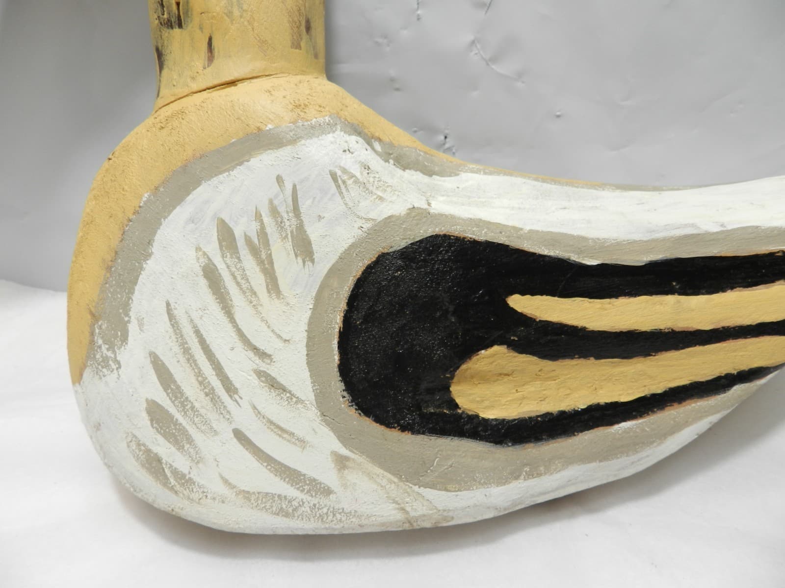 14 Inch Handcarved & Handpainted Wooden Shorebird Likely A Sandpiper B12s - Thumbnail 10