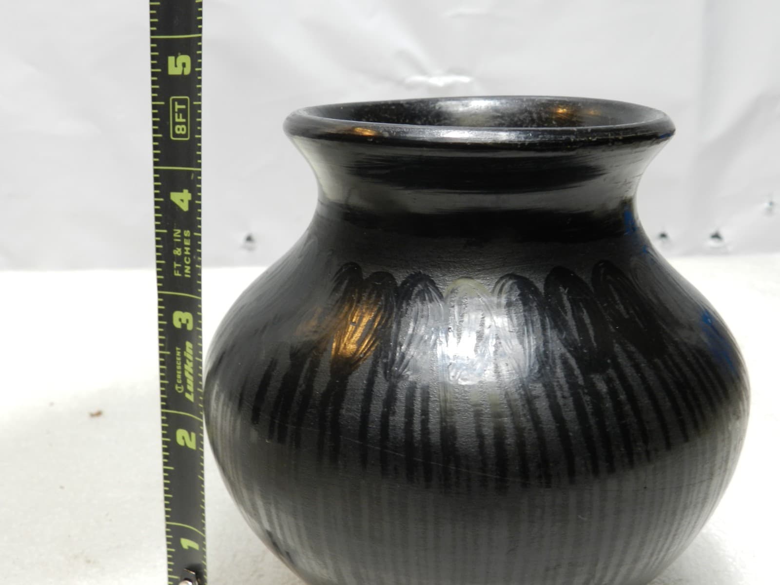 Vintage Black Pottery Vase von Istvan Fazekas aus Nadudvar 1998 Signed (C56S) - Thumbnail 7