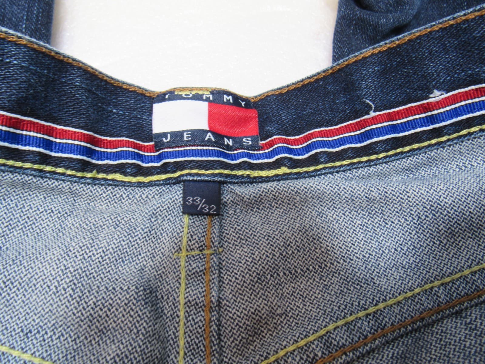 Vintage Tommy Hilfiger Jeans Mens 33 x 32 Dark Wash Denim (V38J) - Thumbnail 8