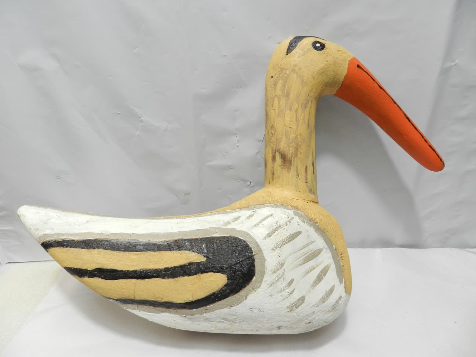 14 Inch Handcarved & Handpainted Wooden Shorebird Likely A Sandpiper B12s - Thumbnail 3