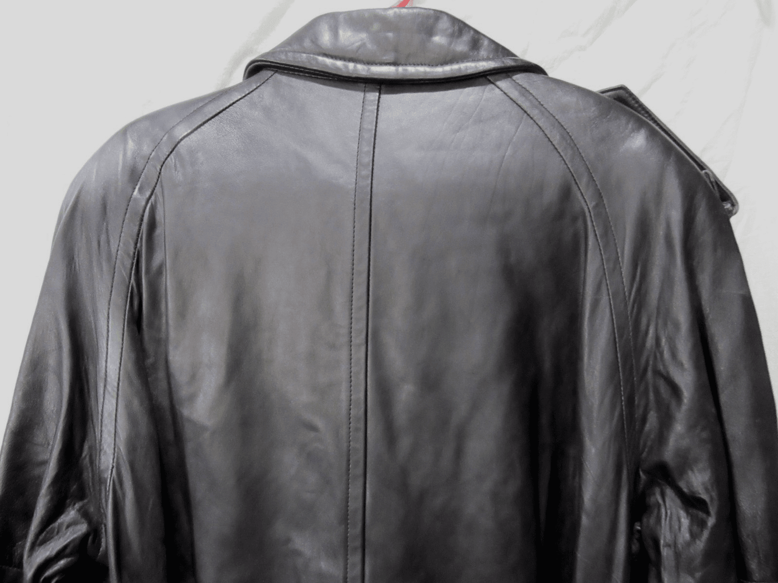 Womens Yudofsky Furriers Louisville, KY Long Naval Trench Leather Coat Sz L I8K - Thumbnail 13