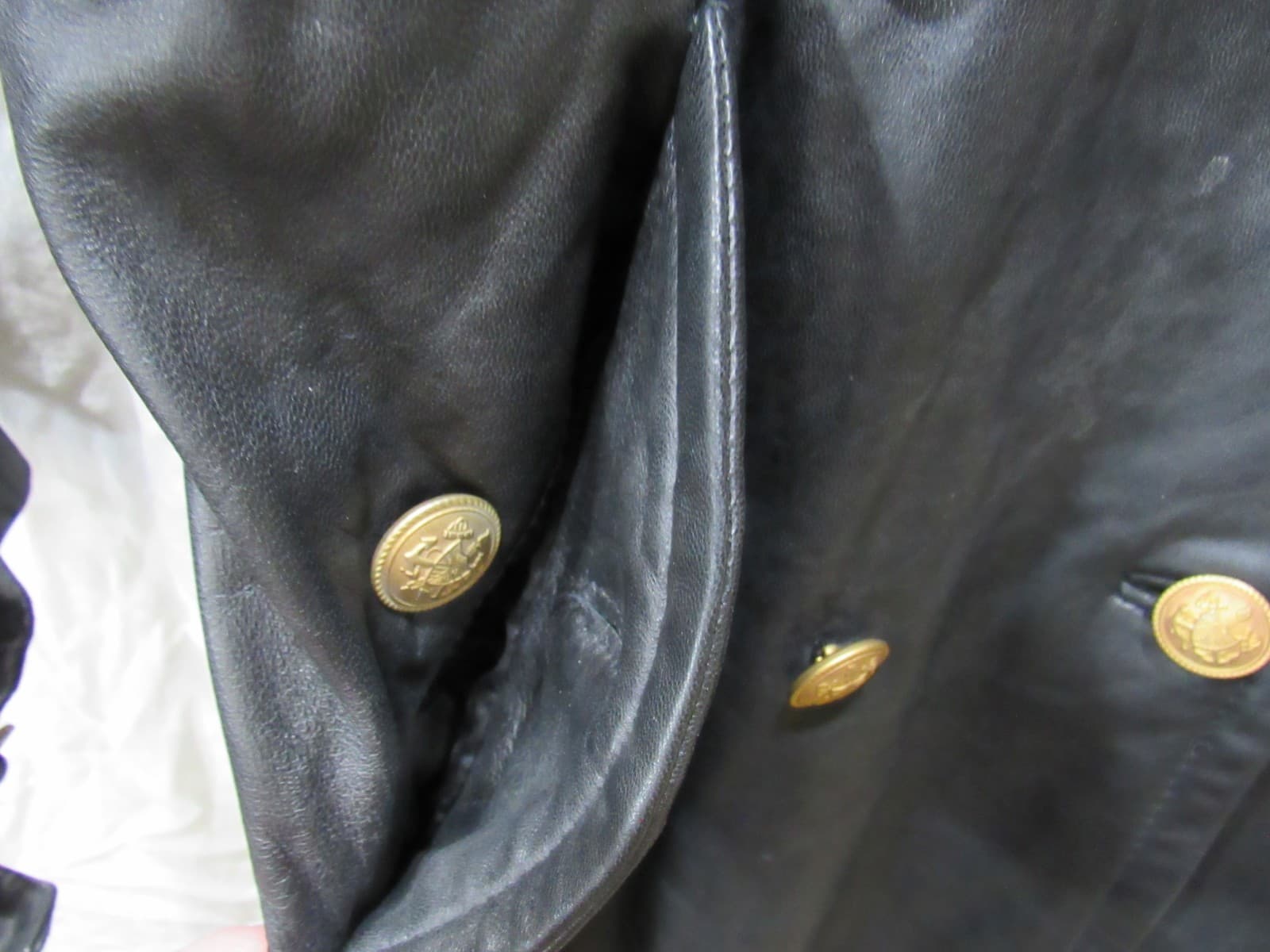 Womens Yudofsky Furriers Louisville, KY Long Naval Trench Leather Coat Sz L I8K - Thumbnail 7
