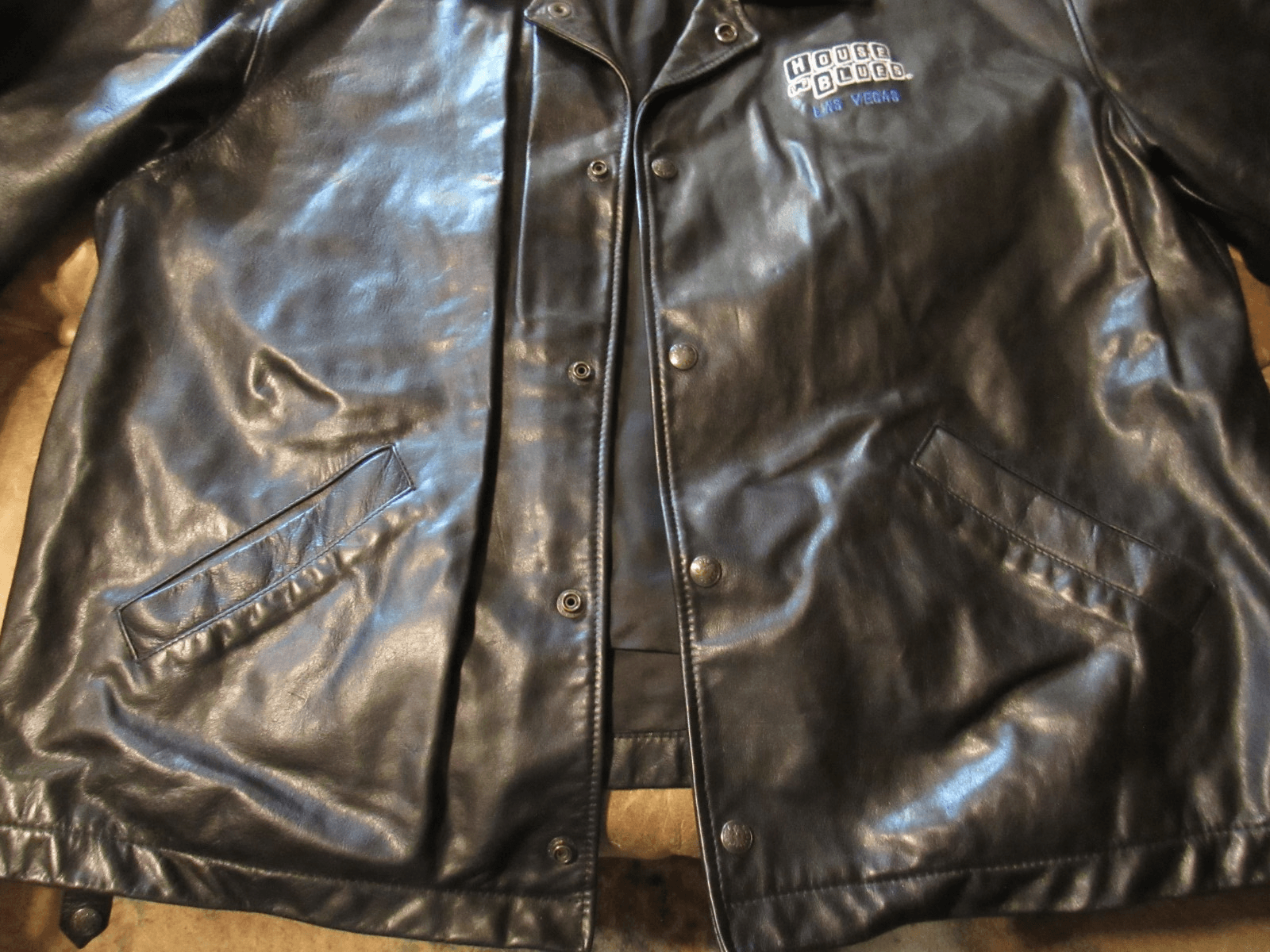 Vintage House of Blues Black Leather Jacket by Roots Size XL Embroidered (I6K) - Thumbnail 5