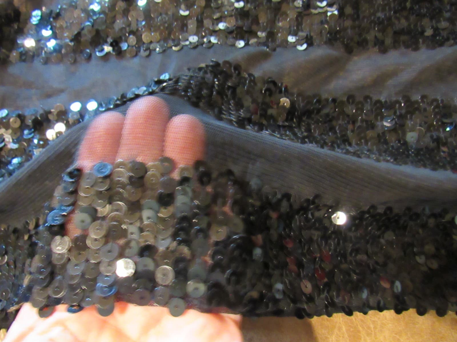 A.Z.I. Sequin / Sheer Long Top Womens Size XL NWT Black (I5K) - Thumbnail 3