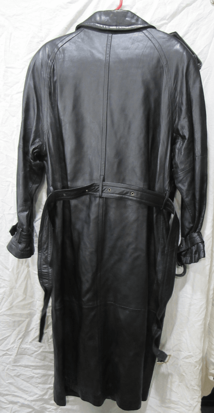 Womens Yudofsky Furriers Louisville, KY Long Naval Trench Leather Coat Sz L I8K - Thumbnail 11