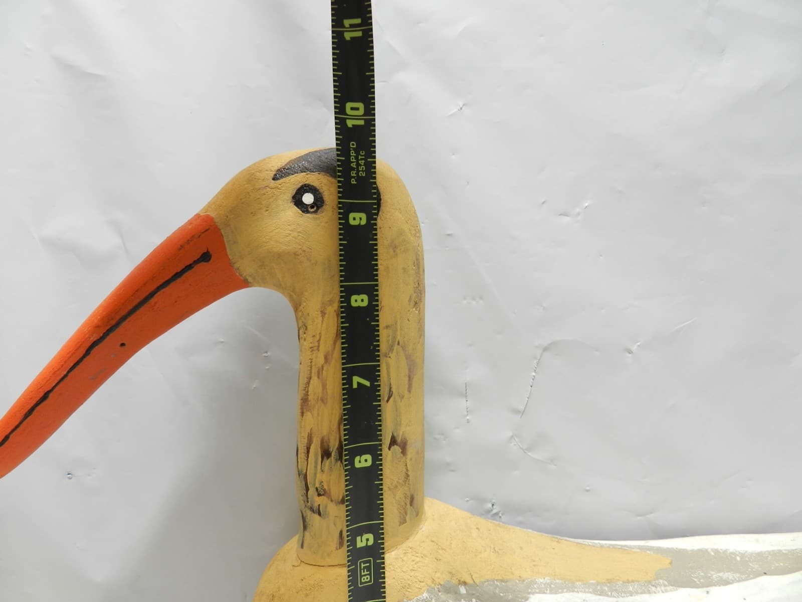 14 Inch Handcarved & Handpainted Wooden Shorebird Likely A Sandpiper B12s - Thumbnail 11