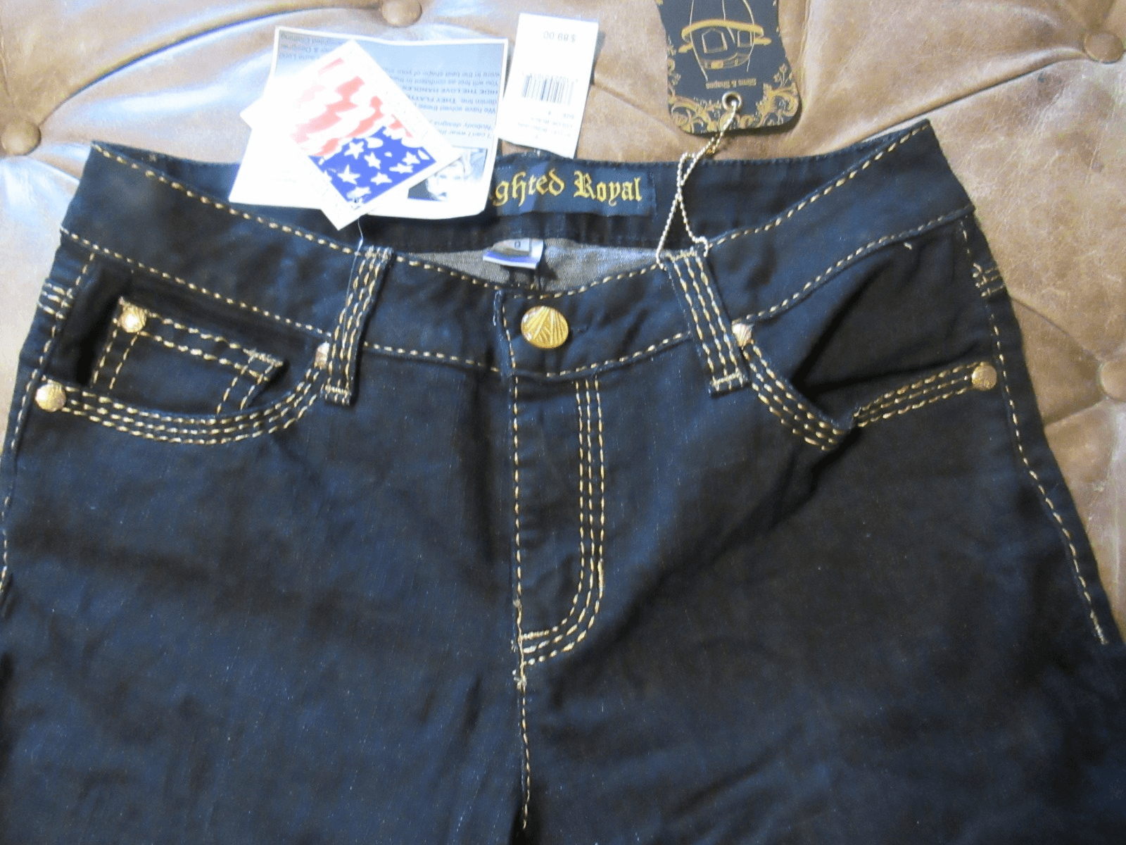 UKnighted Royal Womens 8 Black Stretch Jean Slimming Detail Pockets NWT (I3K) - Thumbnail 6