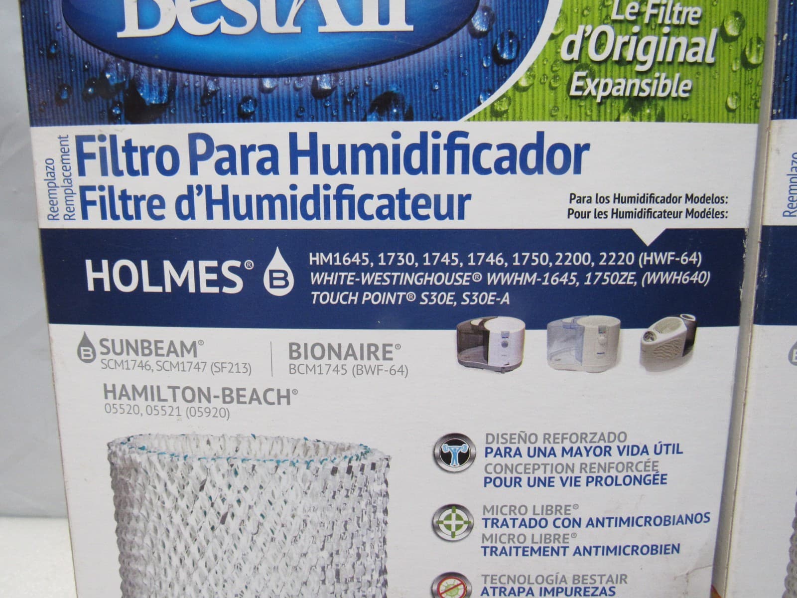 2 Pack New BestAir Replacement Expandable Wick Humidifier Filter H64 (J12J) - Thumbnail 3