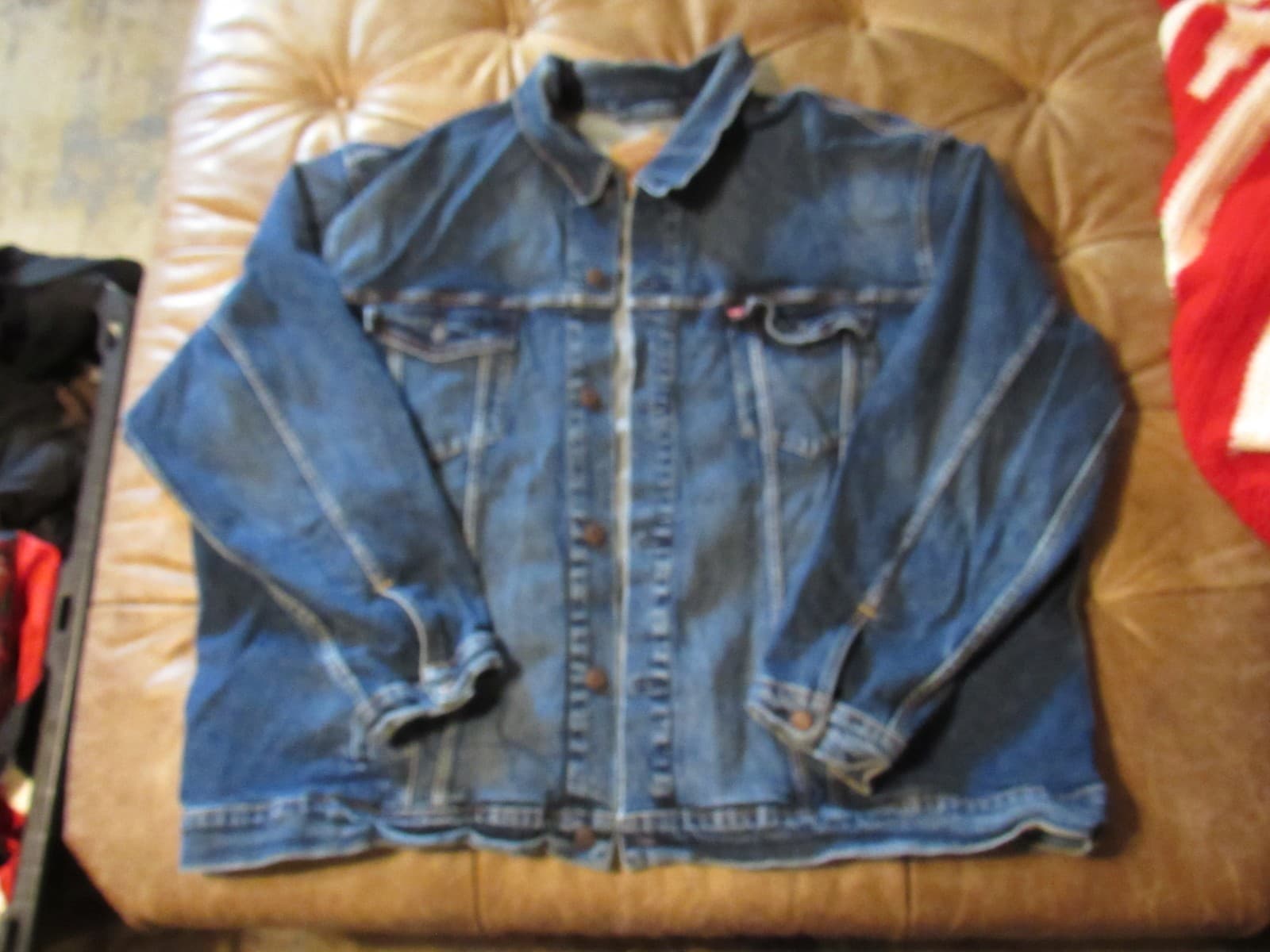 Levis Denim Jacket Mens 5XL Blue Trucker Biker Western Workwear Jacket (I10J) - Thumbnail 2