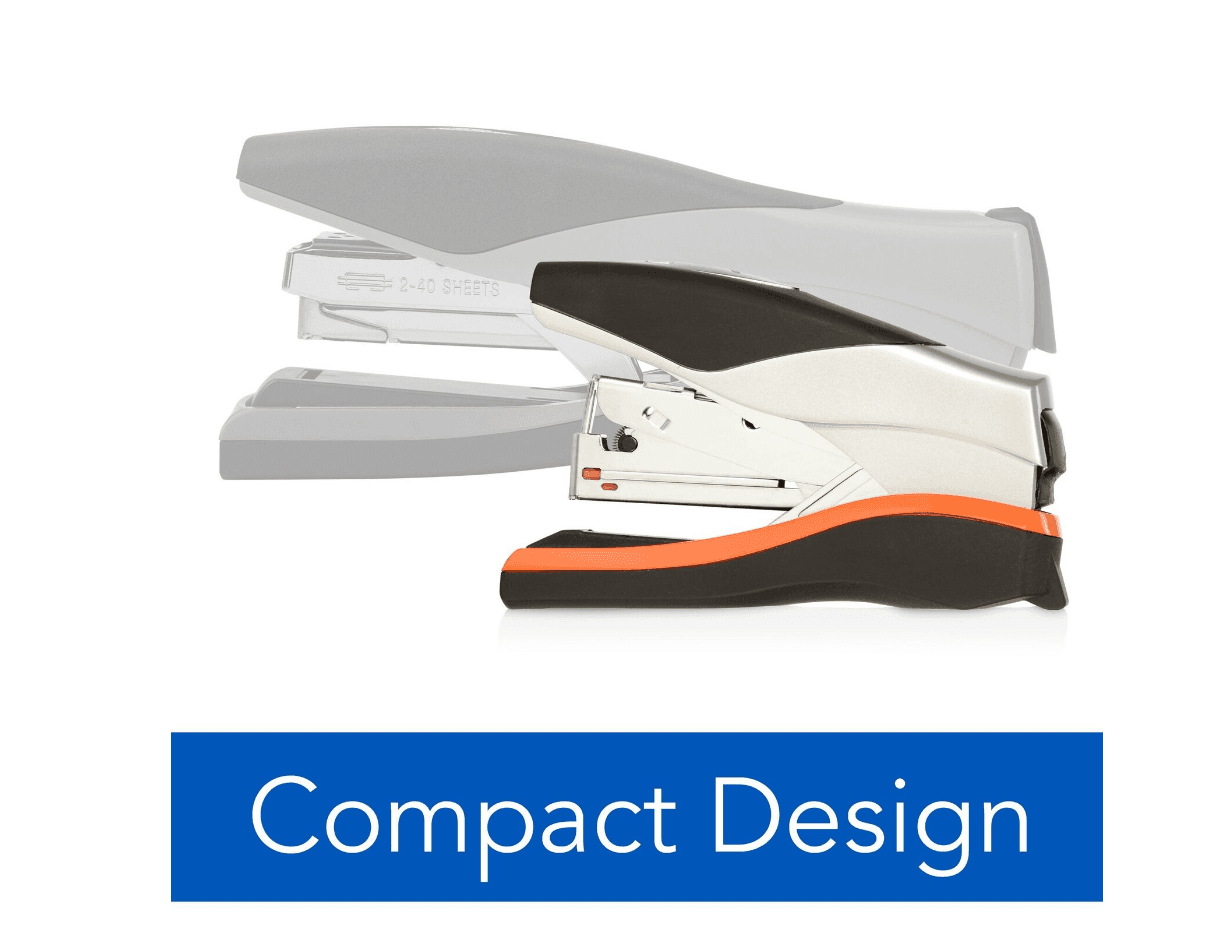 Swingline Optima 40 Compact Stapler, Low Force, 40 Sheets, Black/Silver G59K - Thumbnail 2