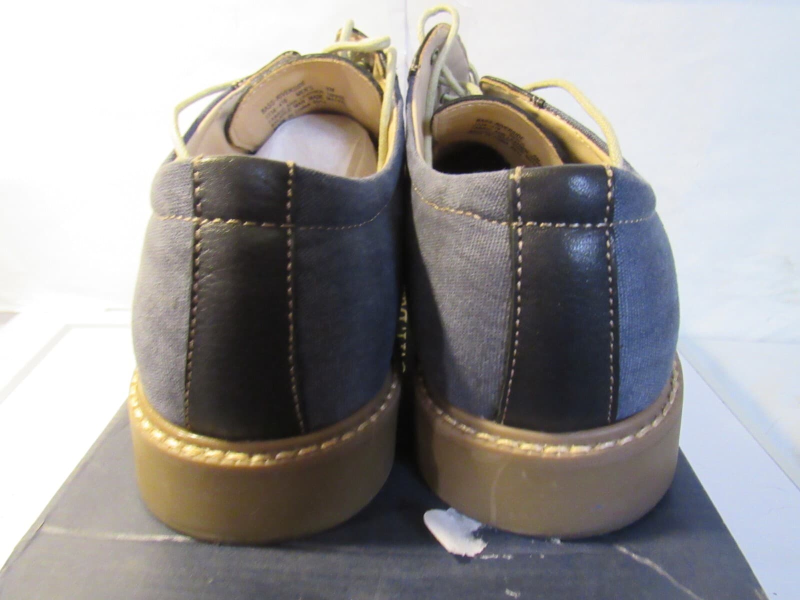 G.H. Bass & Co. Mens Size 9 M Dress Oxfords Denim And Leather C3M - Thumbnail 4