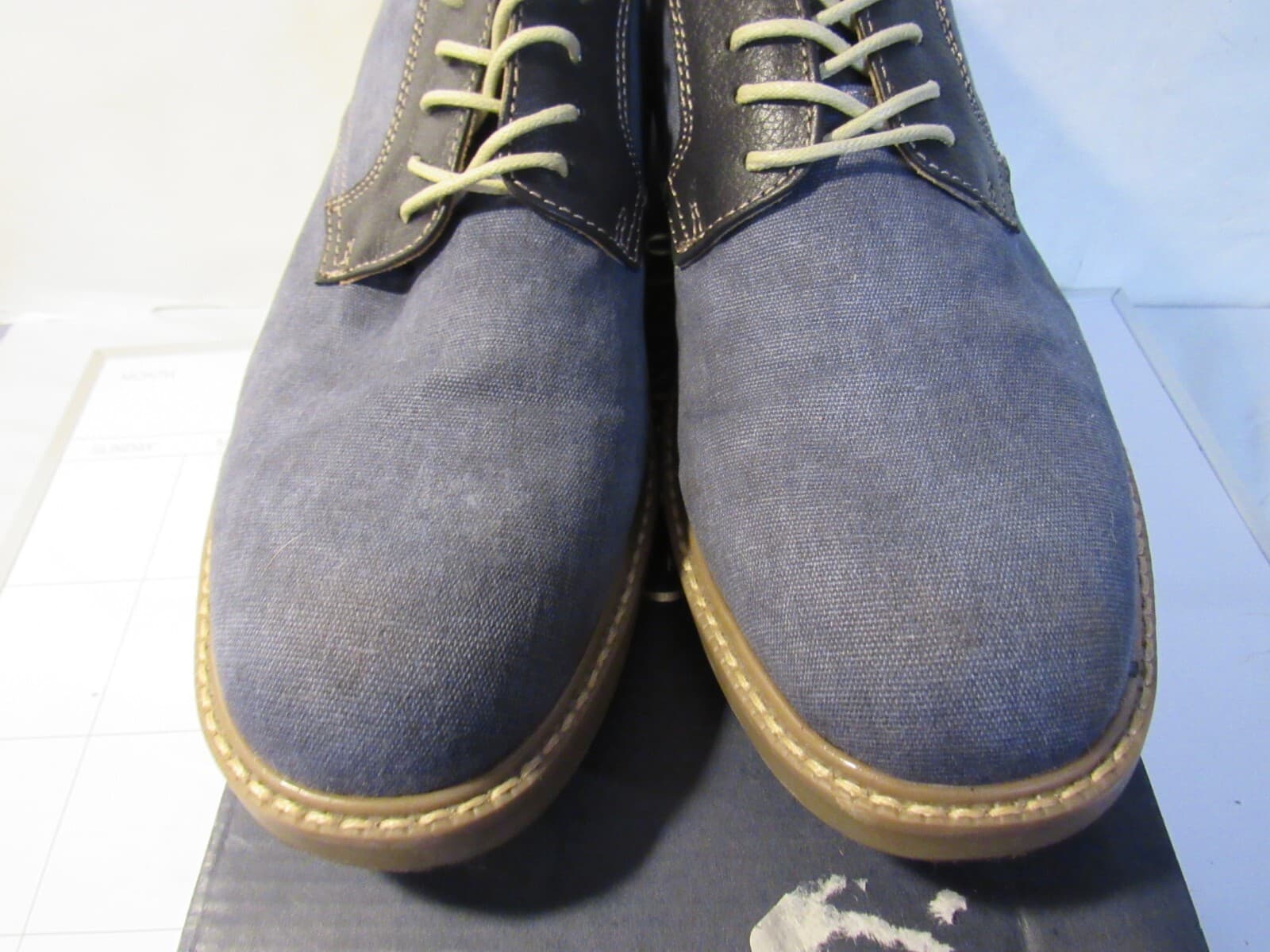 G.H. Bass & Co. Mens Size 9 M Dress Oxfords Denim And Leather C3M - Thumbnail 3