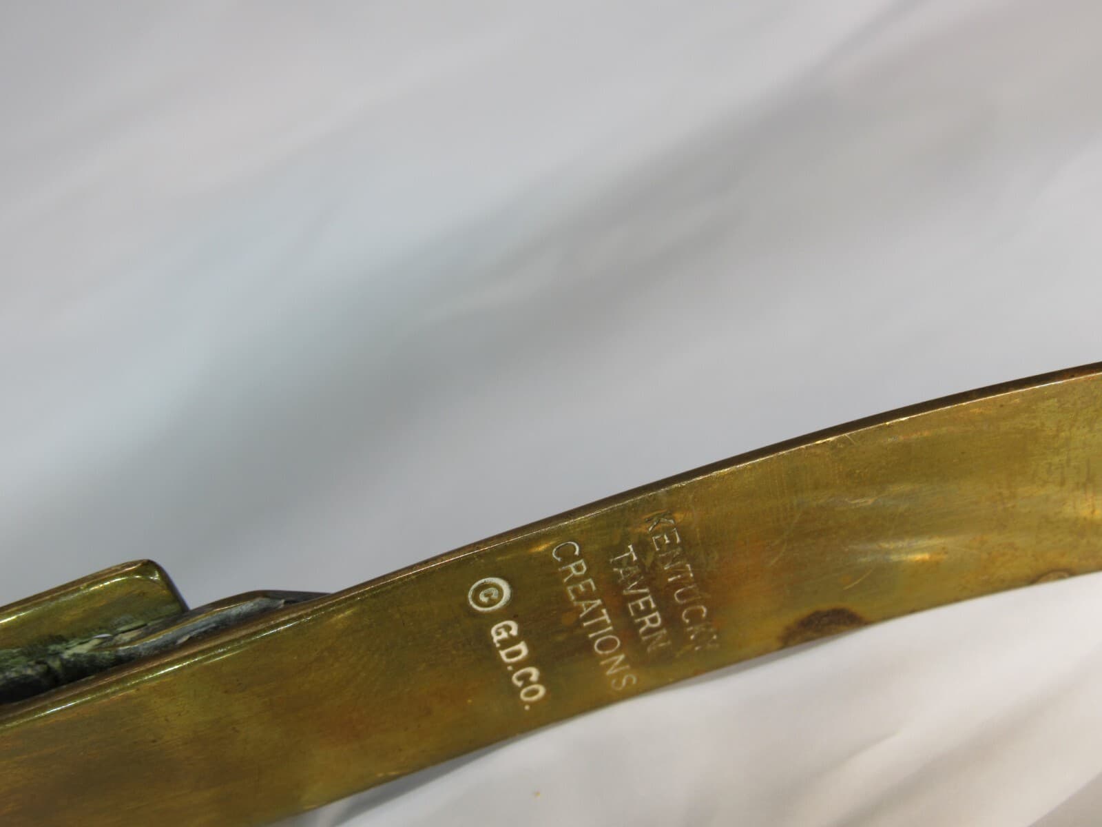 Rare Vintage Kentucky Tavern Bourbon Whiskey Stirrup Gold Plated Ice Tongs (O2S - Thumbnail 5