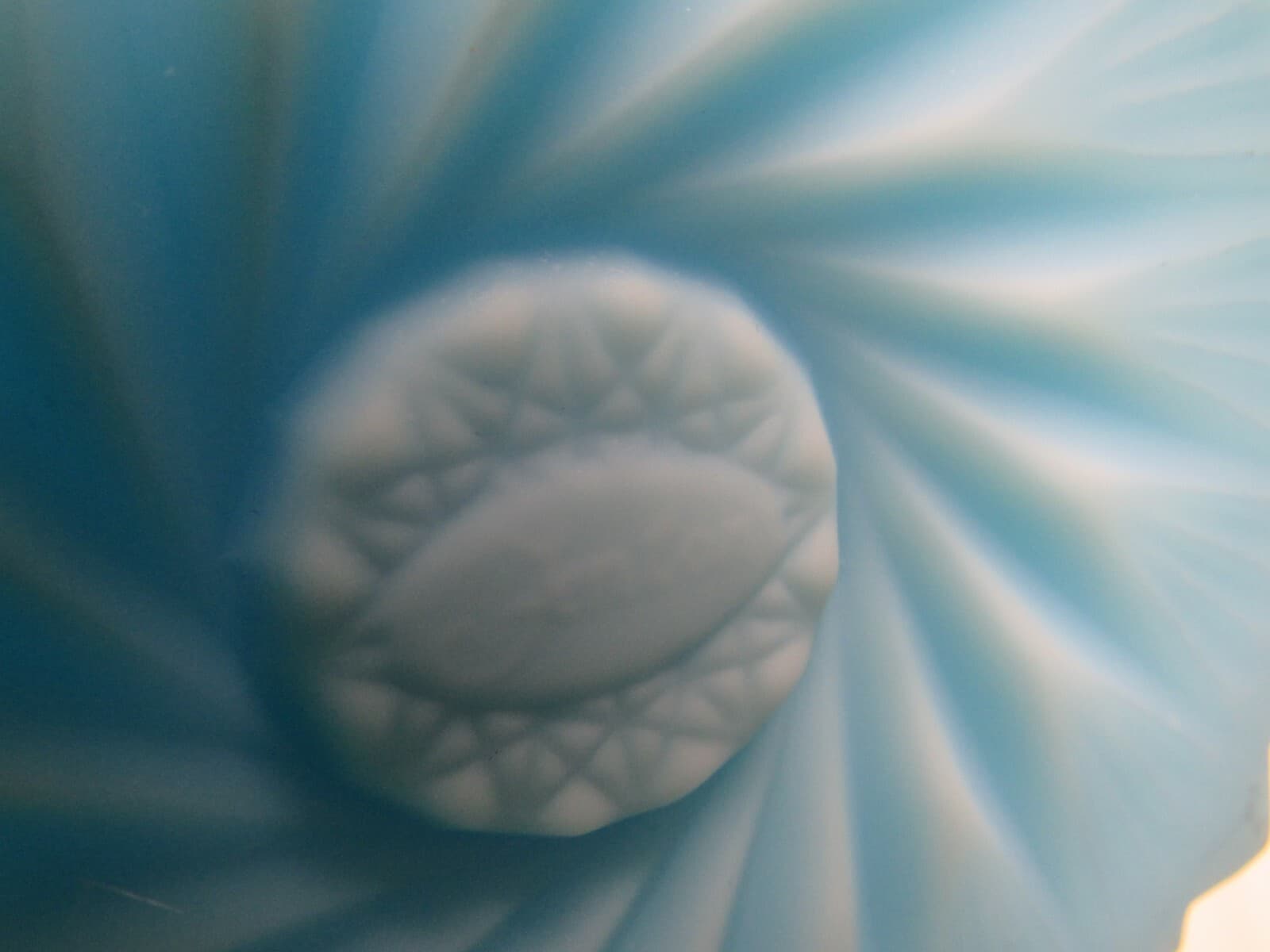 Fenton Blue Satin Milk Glass Pedestal Dish Bowl Candy Dish - Thumbnail 7