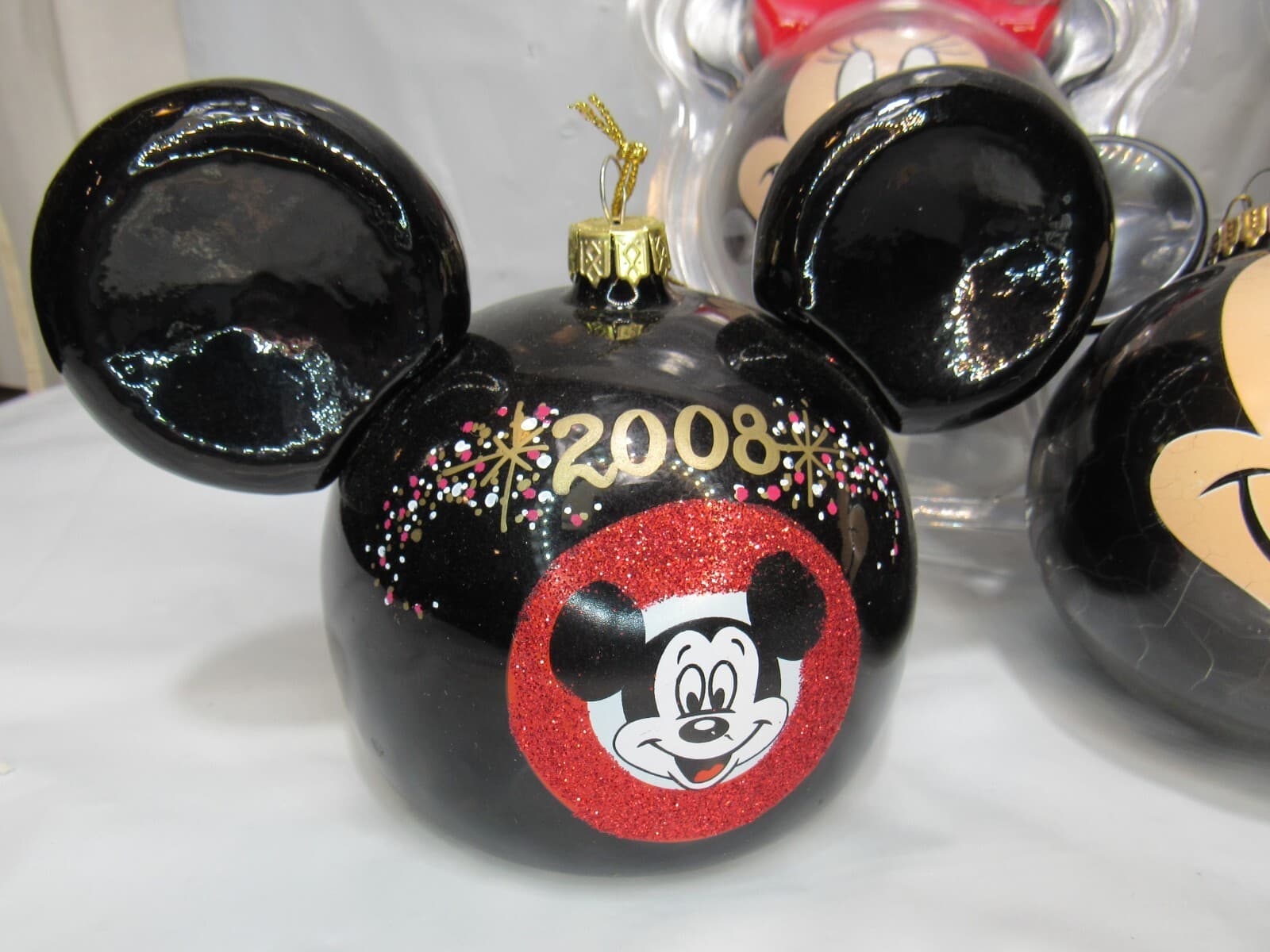 5 Vintage Disney Mickey Mouse / Minnie Mouse Head Ornament (O3M) - Thumbnail 2