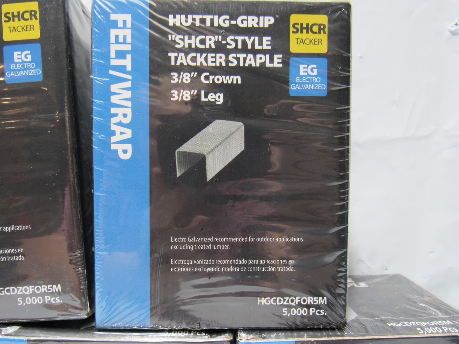 Galvanized SHCR STYLE Tacker Staples 3/8" Crown 3/8" Leg Felt 25000 Staples R41J - Thumbnail 2