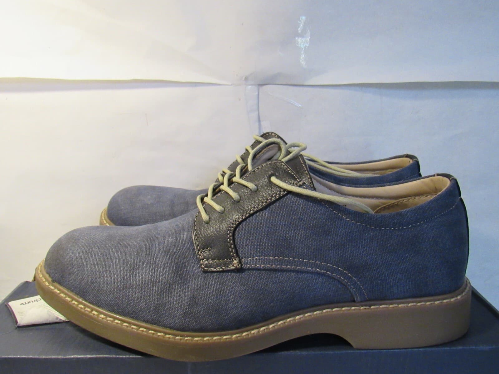 G.H. Bass & Co. Mens Size 9 M Dress Oxfords Denim And Leather C3M - Thumbnail 2