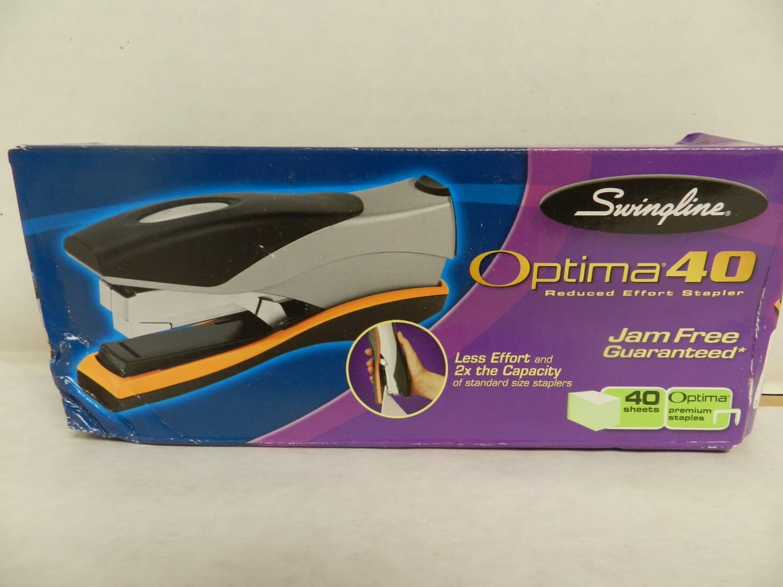 Swingline Optima 40 Compact Stapler, Low Force, 40 Sheets, Black/Silver G59K - Thumbnail 5