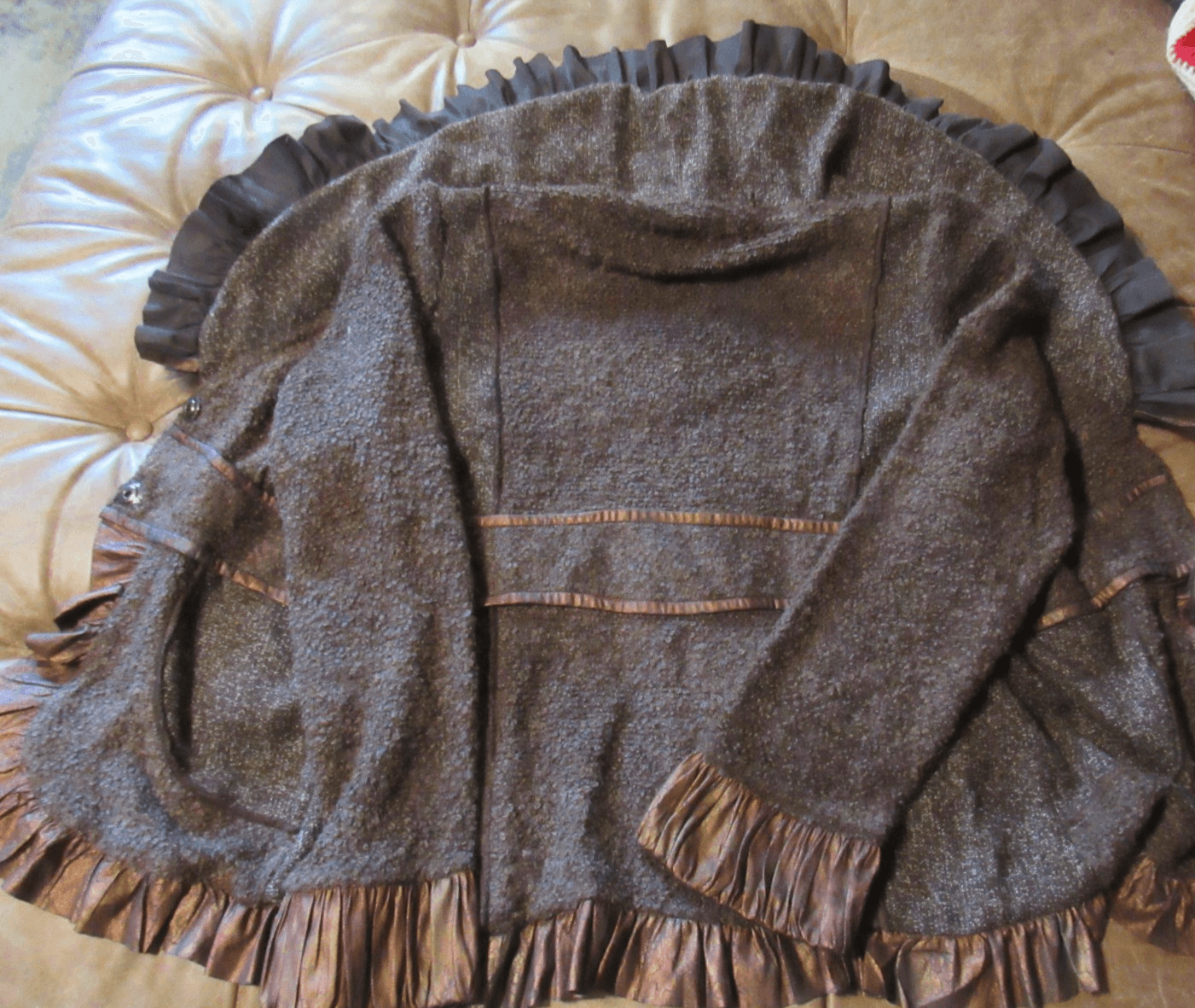 NWT Dolce Cabo Genuine Raccoon Fur Collar Jacket Size Large (I9K) - Thumbnail 10