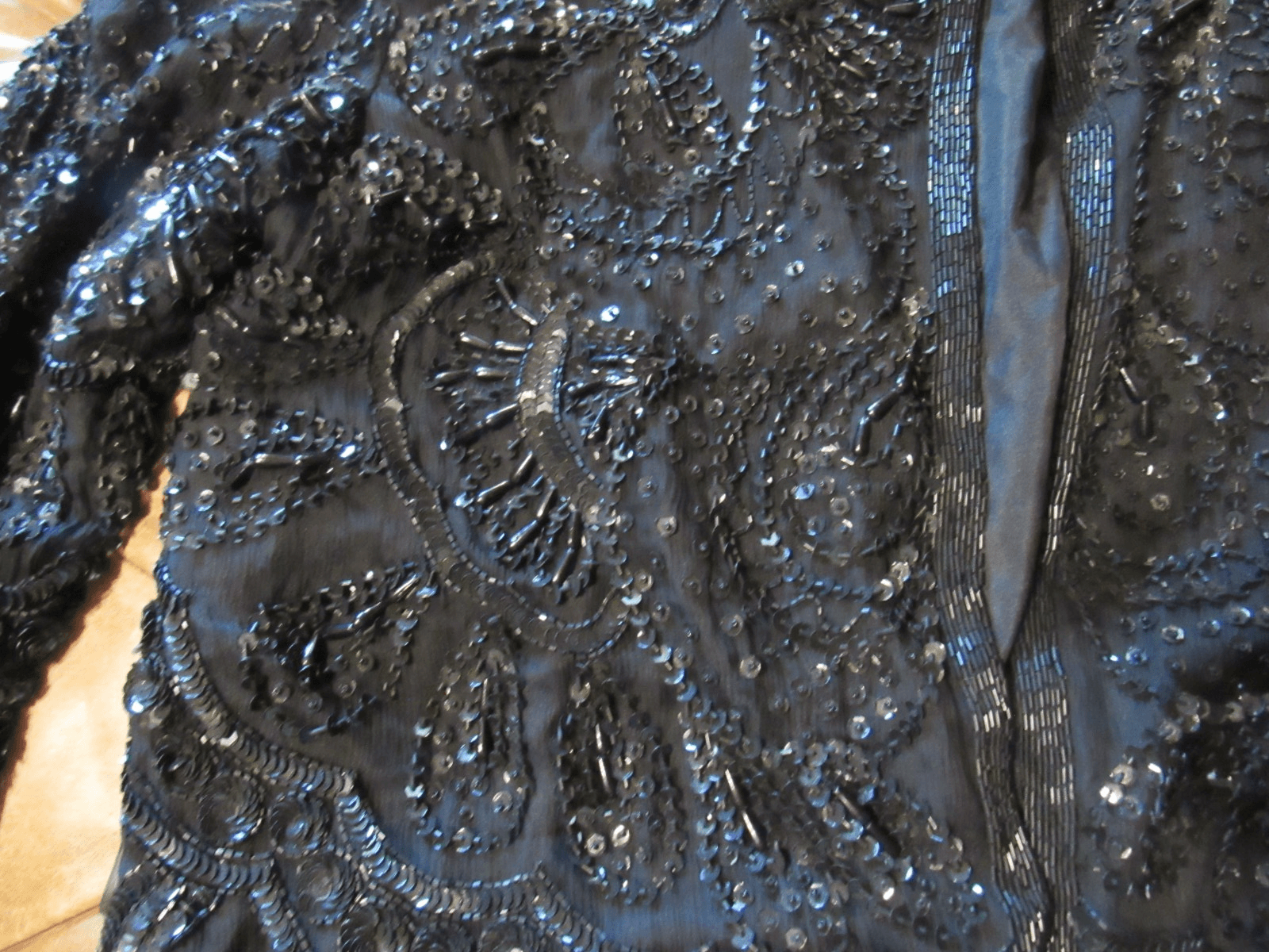 NWT Jean for Joseph Le Bon Embellished Dressy Black Sequin Beaded Blazer 1X J14K - Thumbnail 3